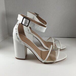 Woman High Heels sandals Color White With Buckle Strap